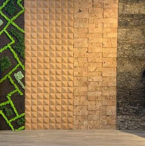  軟木植生牆+模壓軟木塊+3D軟木磚+軟木樹皮板
